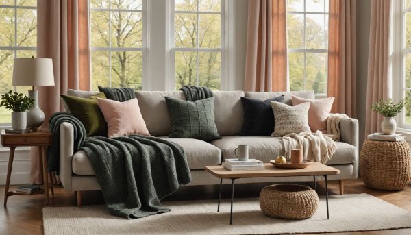 Comment associer les coussins et plaids pour un canapé cosy