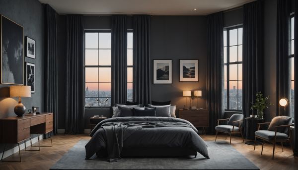 Suspendre des rideaux occultants lourds pour une chambre noire